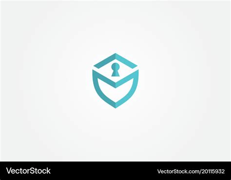 Shield lock security logo Royalty Free Vector Image