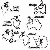 7 Continents Coloring Pages Sketch Page sketch template