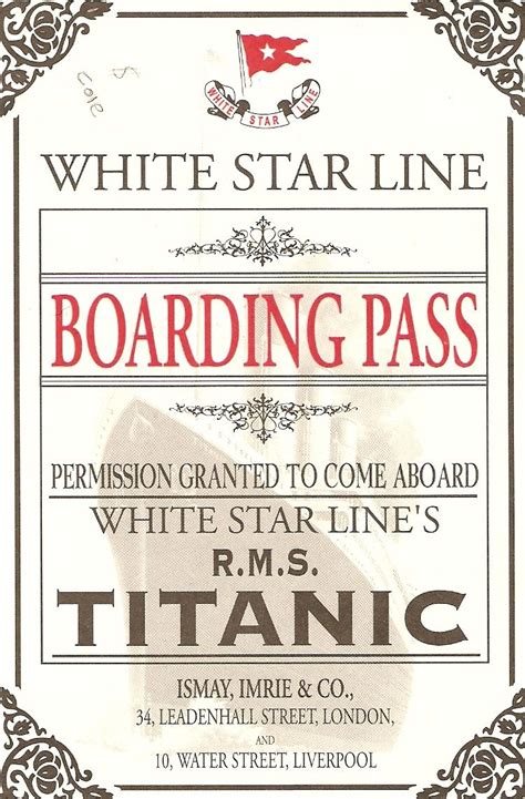 TITANIC FIRST CLASS TICKET | Titanic history, Rms titanic, Titanic artifacts