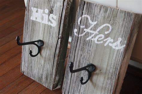 Rustic Towel Hooks His & Hers Reclaimed Barn Wood