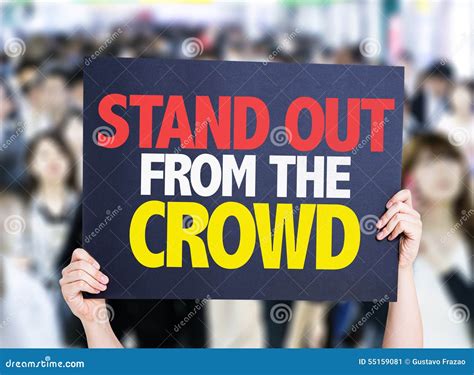 Stand Out from the Crowd Card with Crowd of People on Background Stock Image - Image of analysis ...