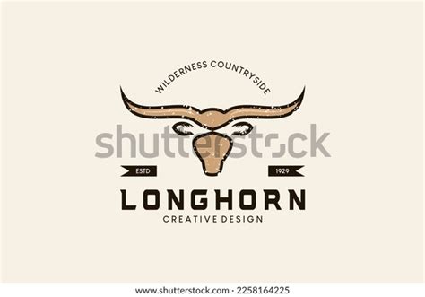 Vintage Texas Longhorn Symbol Logo Design Stock Vector (Royalty Free ...