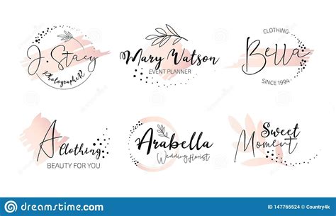 Elegant Event Planner Monogram Logo Set Stock Vector - Illustration of ...