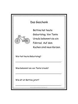 German Reading Comprehension 50 Mini Stories by little helper | TpT