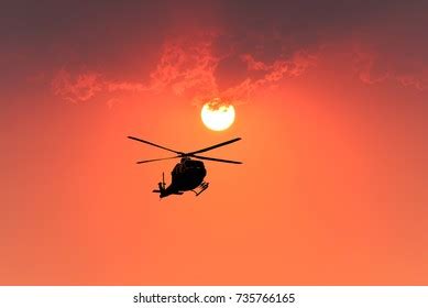 Silhouette Helicopter On Sunset Background Stock Photo 774738856 | Shutterstock