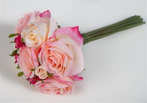 Pink Artificial Rose Nosegay Bouquet - Roses - Florals - Craft Supplies ...