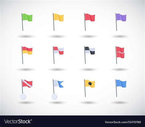 Beach warning flags icons set Royalty Free Vector Image