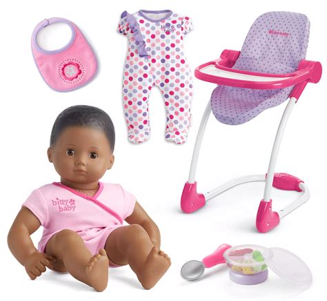 American Girl Bitty Baby 15" Doll with High Chair & Outfits - QVC.com