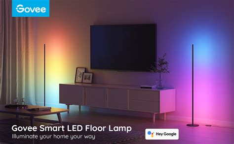Govee RGBICW Floor Lamp, LED Corner Lamp Works with Alexa, Smart Modern Standing Lamp with Music ...
