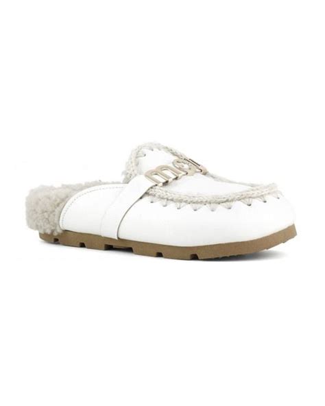 Mou Winter Bio Slide Big Letter Logo in White | Lyst