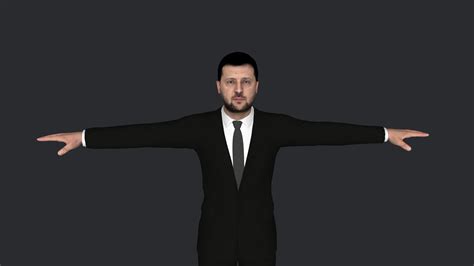 Volodymyr Zelenskyy Hyper Realistic Full Body Rigged Character 3D model ...