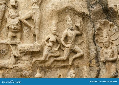 Arjuna S Penance at Mahabalipuram, Tamil Nadu,India,Asia Stock Photo ...