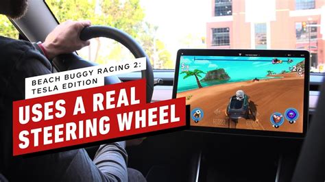 New Tesla Racing Game Uses Real Car's Steering Wheel and Pedals - YouTube