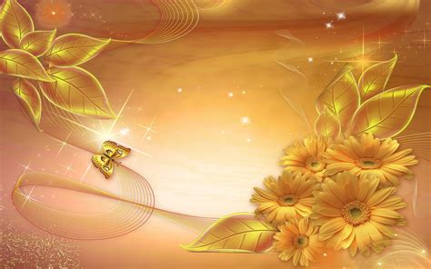 Golden Flowers Wallpapers - Wallpaper Cave