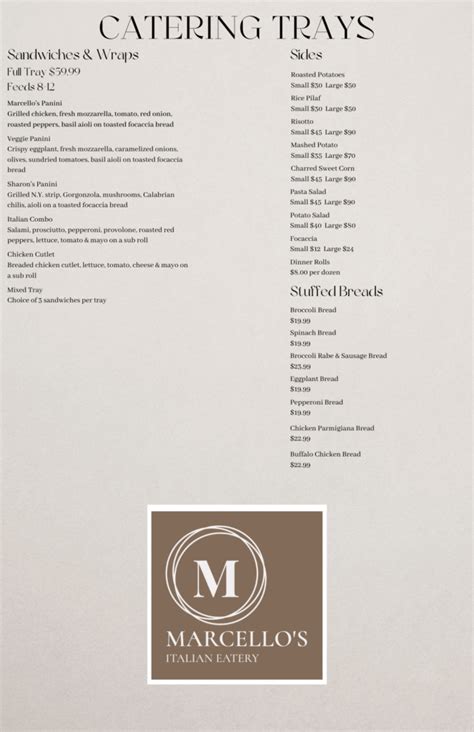 Our Menu - Marcello's Italian Eatery