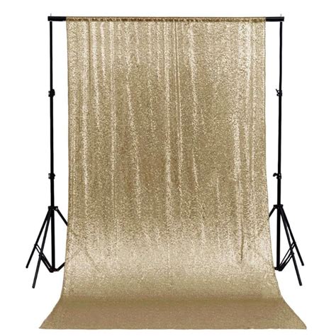 4X6ft 125x180cm light Gold sequin backdrop curtain Luxury Curtains Shimmer Sequin Fabric Photo ...