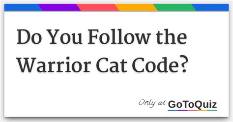 Warrior Cats Warrior Code