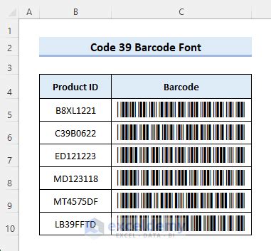 How to Use Code 39 Barcode Font for Excel (with Easy Steps)