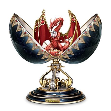 Sculptural Dragon Egg With Giant Swarovski Crystal | Dragon figurines, Fantasy dragon art ...