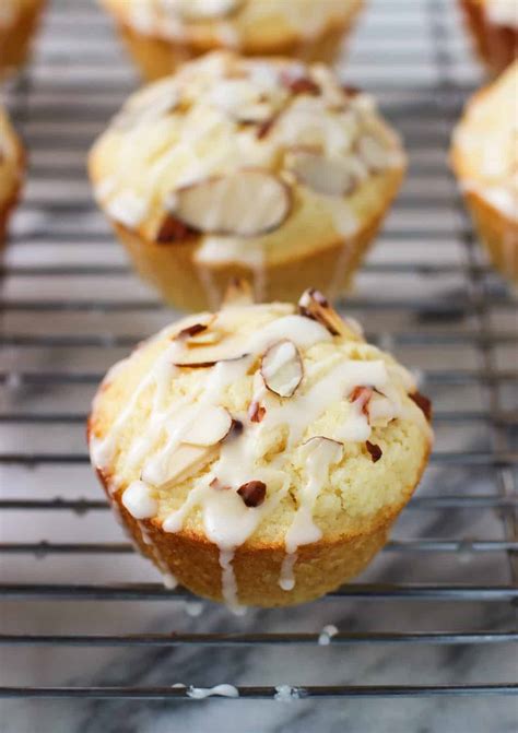 Lemon Almond Ricotta Muffins with Almond Glaze