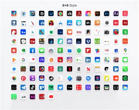 120 Ios Pixelated Icons Iphone Ios 14 App Pack Cool - Etsy