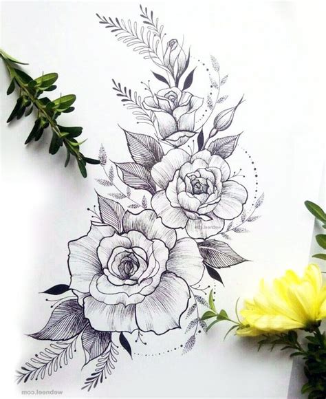 Le dessin de fleur - astuces et idées pour apprendre comment dessiner une fleur | Flower tattoo ...