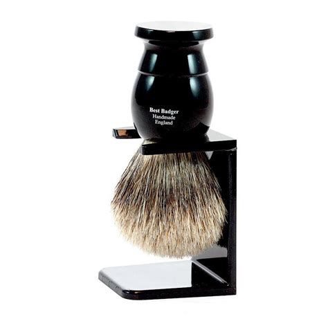 Edwin Jagger Best Badger Shaving Brush and Stand in Ebony, Medium ...