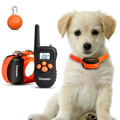 Ownpets Dog Shock Collar 330 Yard 100 Levels Rechargeable Rainproof LCD Shock Vibra Remote Pet ...