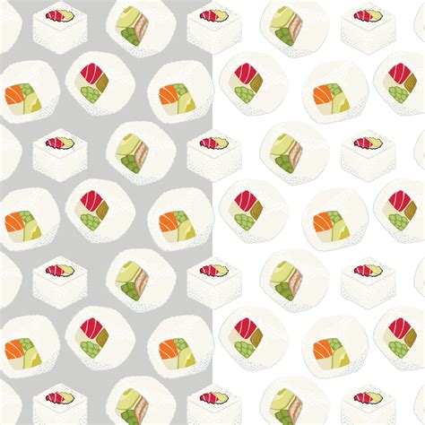 Sushi seamless pattern, Asian Food, Japanese sushi background, Sushi ...