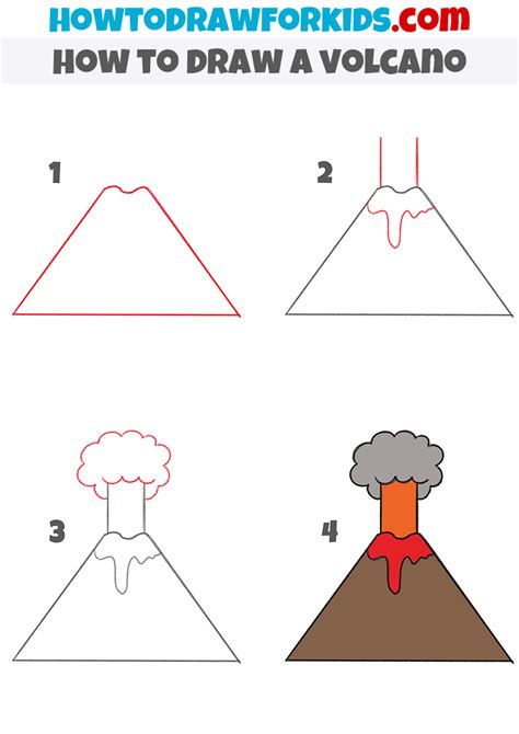 Volcano Drawing Steps