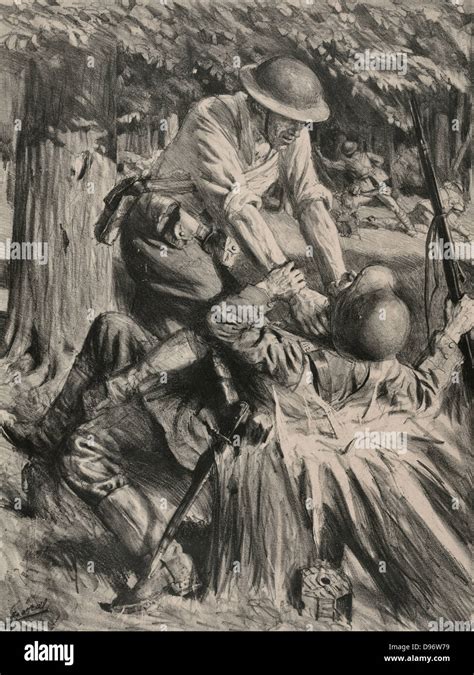 Au bois belleau - In Belleau Wood. American soldier strangling a Stock ...