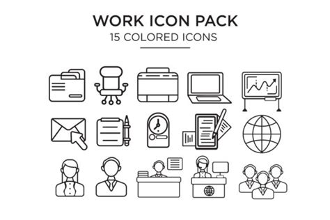 Work Icon Vector Set Graphic by outputs.studio · Creative Fabrica