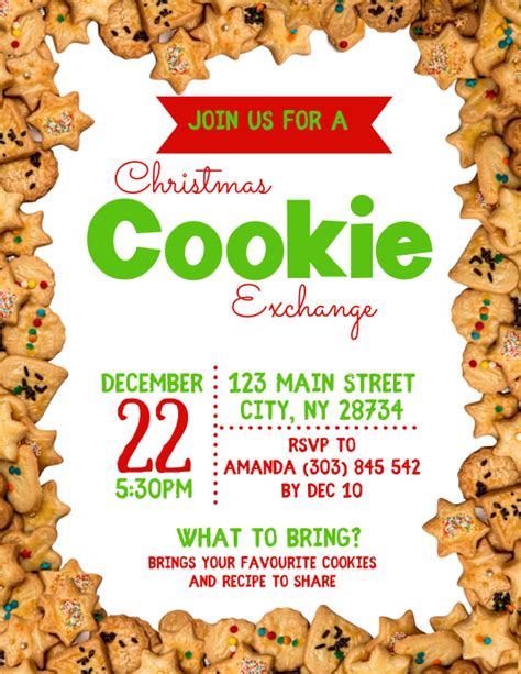 Christmas Cookie Exchange Flyer Template | PosterMyWall