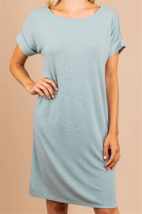 Casual Light Green T-shirt Dress - Boutique Dresses – Shop The Mint