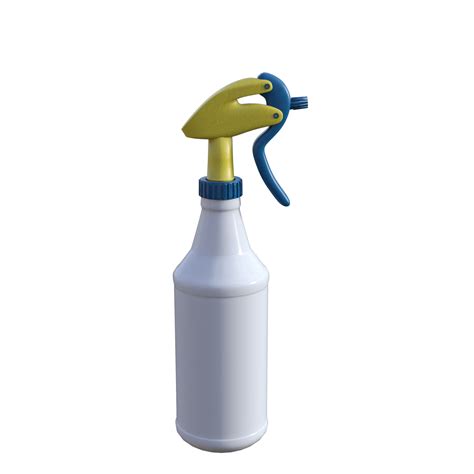 a spray bottle with a yellow handle on a transparent background ...