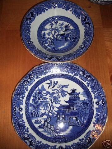 BURLEIGH WARE BLUE & WHITE WILLOW DINNER SET W/ EXTRAS | #20714220