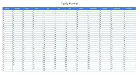 Free Printable Yearly Planner Template in PDF, Word & Excel