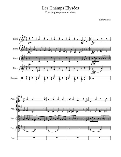 Les Champs Elysées Sheet music for Piano (Mixed Quartet) | Download and print in PDF or MIDI ...