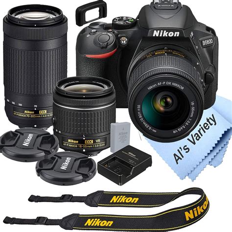 Nikon D5600 DSLR Camera Kit With 18-55mm VR 70-300mm Zoom Lenses Built-in Wi-Fi MP CMOS Sensor ...