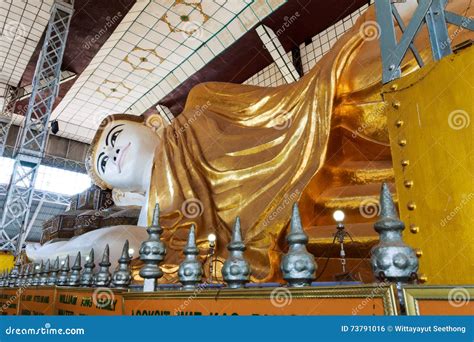 Shwethalyaung Buddha the Giant Reclining in Myanmar. Stock Photo ...