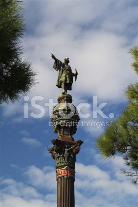 Christopher Columbus Statue - Barcelona, Spain Stock Photo | Royalty ...