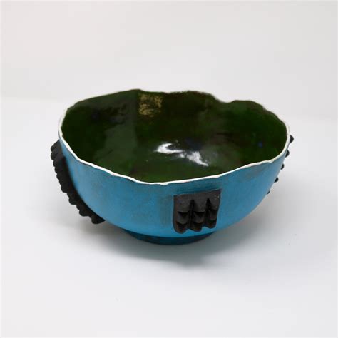 Sculpted Zulu Bowl -Green/Blue | Monkey Apple