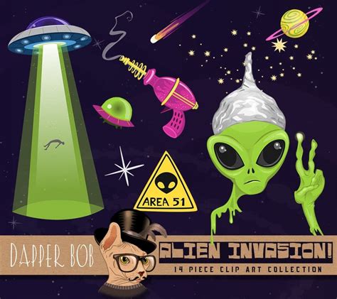 Alien Invasion 14 Piece Clip Art Collection Show Us Them - Etsy