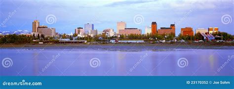 Anchorage skyline editorial photography. Image of population - 23170352