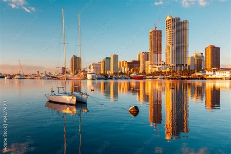 Skyline of Manila City and Manila Bay Stock Photo | Adobe Stock