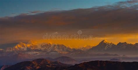 Himalayan Mountain Range Sunrise Time Stock Photo - Image of frozen ...