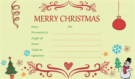 Christmas Certificates Templates Free