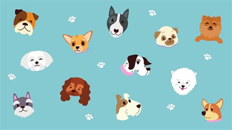 Turquoise Dogs and Paw Print Cute Virtual Background - Templates by Canva