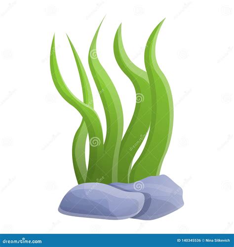 Aquarium Plant Icon, Cartoon Style Stock Vector - Illustration of flora, collection: 140345536