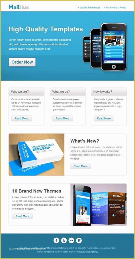 Free Marketo Email Templates Of Business Email Template In Blue Colors ...